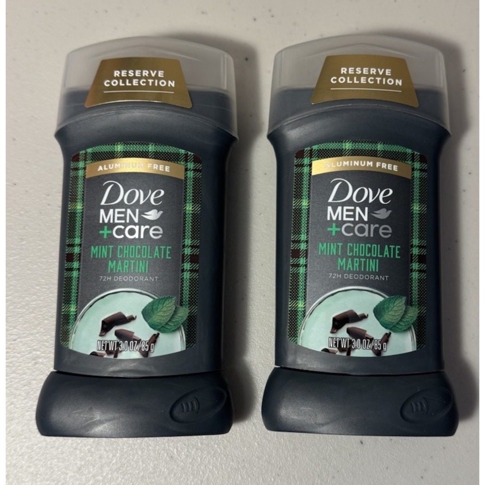 2-Dove Men+Care Mint Chocolate Martini Deodorant Stick 3oz ea Aluminum Free NEW